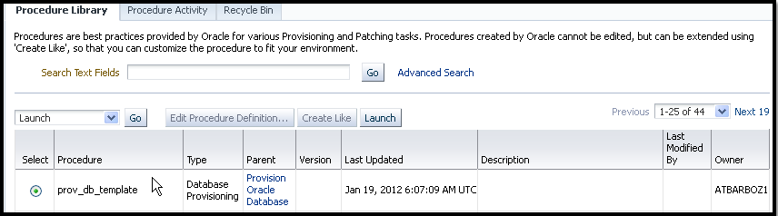 Procedure Library Procedure Library
