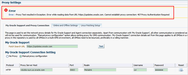 Proxy Settings Error Proxy Settings Error