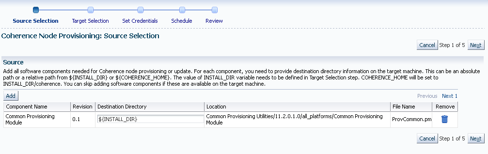 Source Selection Page Source Selection Page
