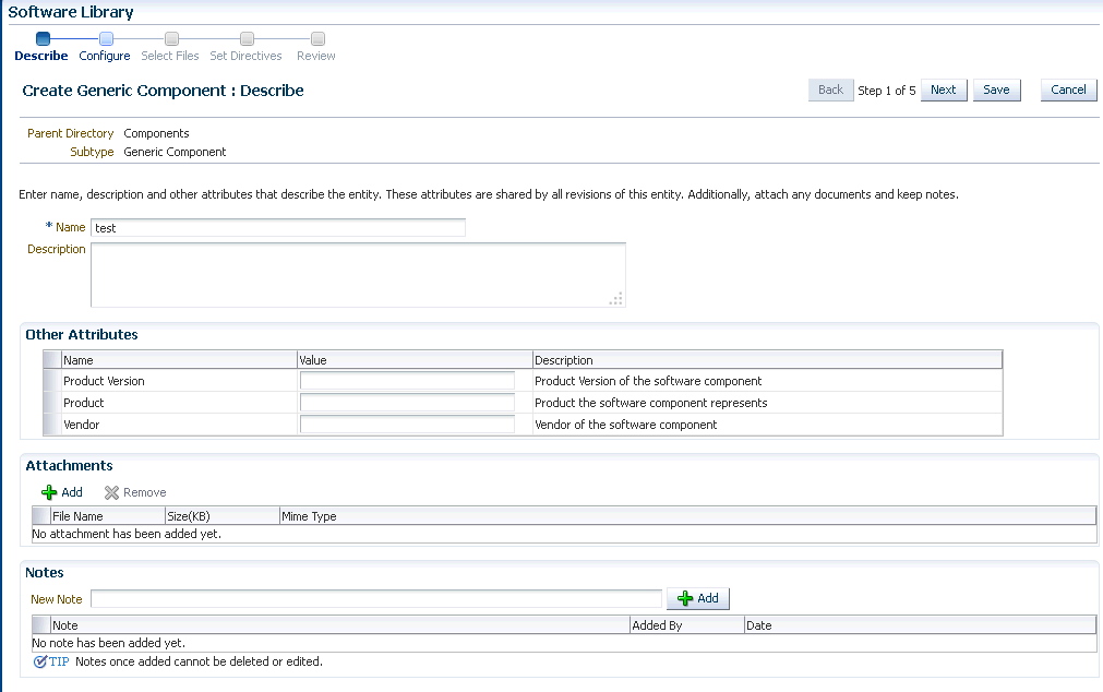 Create Generic Component: Describe Page Create Generic Component: Describe Page