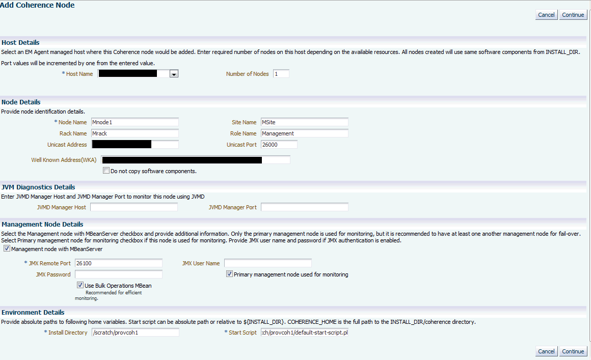 Add Coherence Node Page Add Coherence Node Page