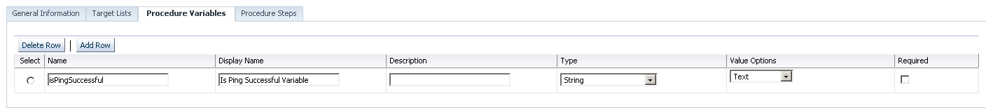 Procedure Variables Procedure Variables