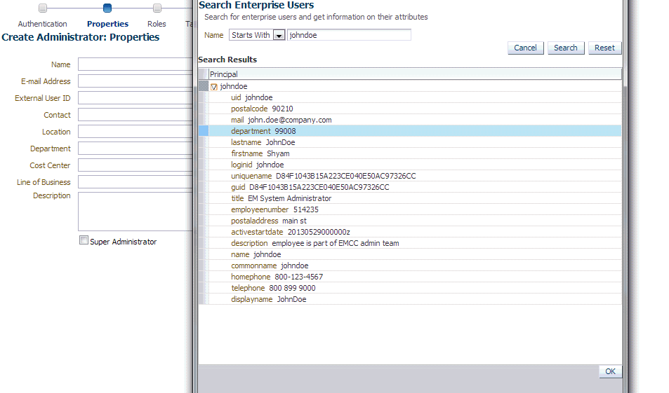 user account attributes user account attributes