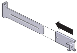 Illustration shows the attachment bracket sliding over the long rail. image:Illustration shows the attachment bracket sliding over the long rail.