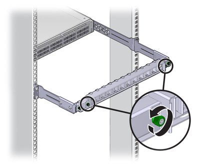 Illustration shows the thumbscrew being loosened. image:Illustration shows the thumbscrew being loosened.