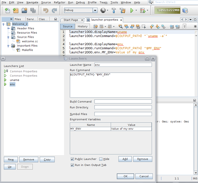 image:UI for Run/Debug Launchers