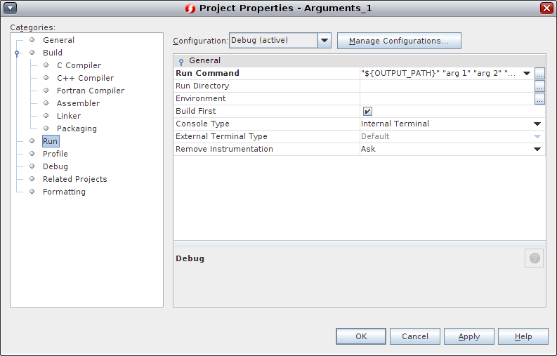 Project Properties dialog box image:Project Properties dialog box