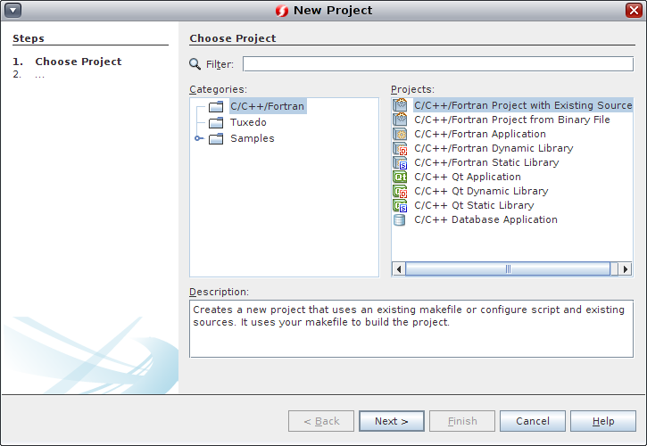 image:New Project wizard