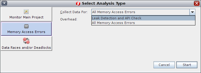 Select Analysis Type dialog box image:Select Analysis Type dialog box