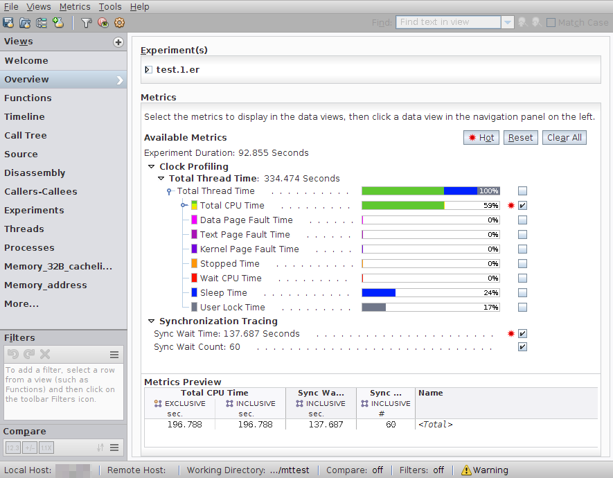 image:Overview page of Synchronization Tracing Experiment