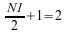 image:(N1 over 2) plus 1 equals 2