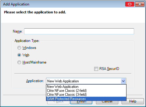 OAM Integration Template Add Application