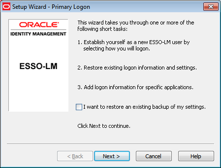 Setup Wizard Intro screen