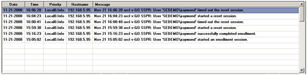 Log entry when user encounters password reset page