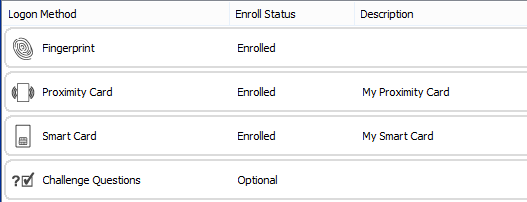 Smart card enrolled status