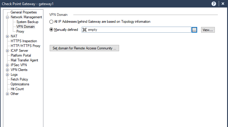 Click to expand This image shows the empty group for the VPN domain.