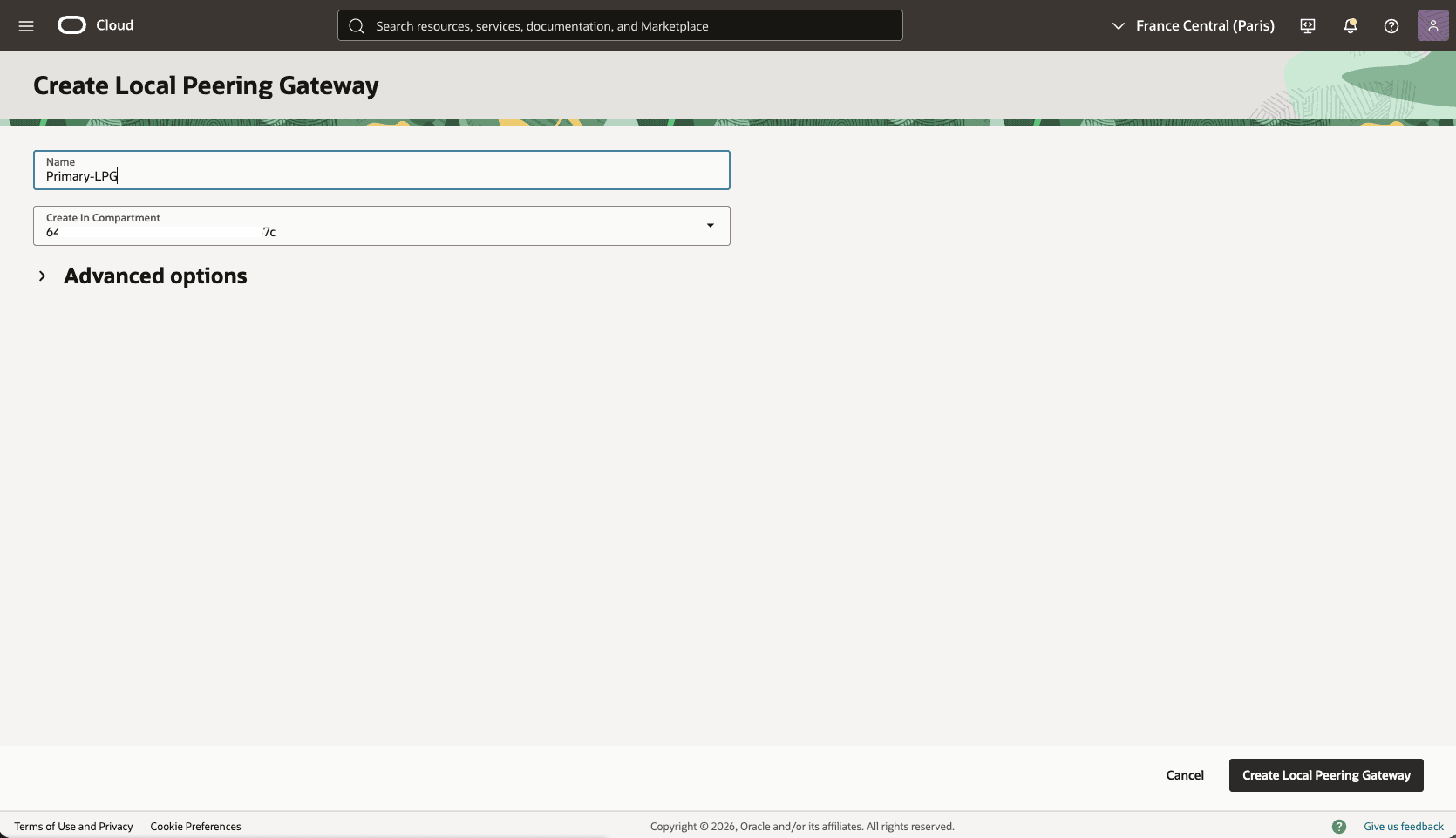 This screenshot shows how to configure the network in the primary zone.
