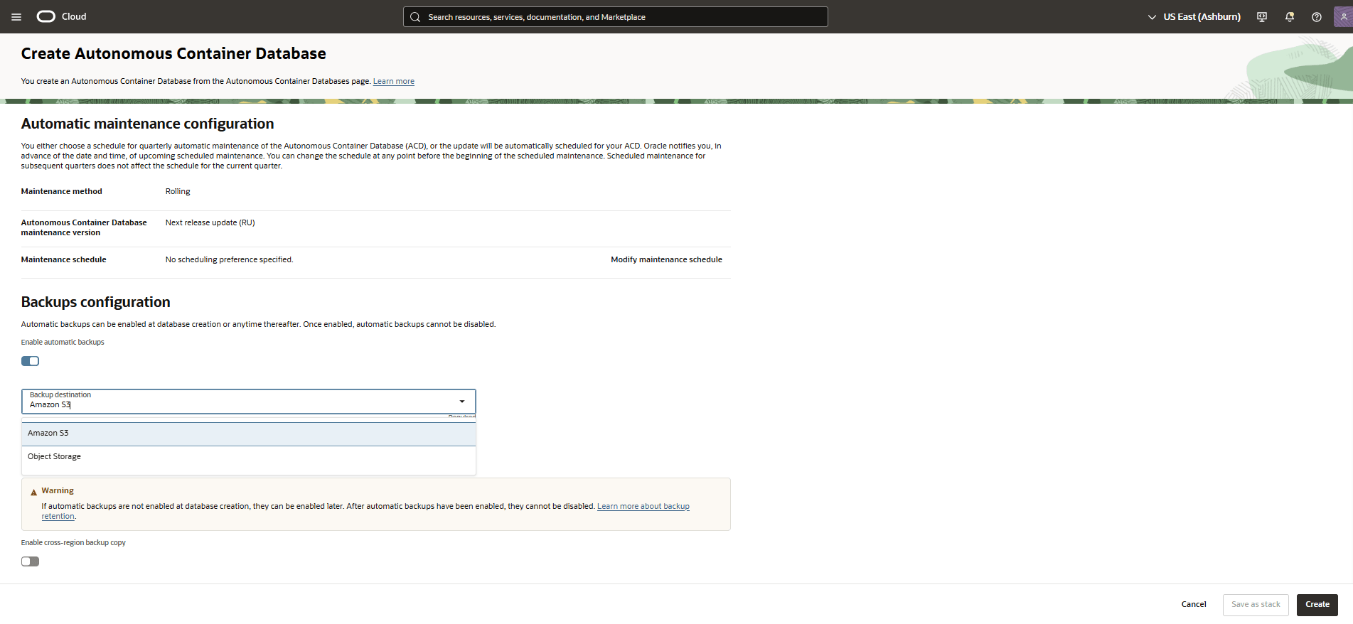 This screenshot shows the step for selecting the backup destination. This screenshot shows the step for selecting the backup destination.