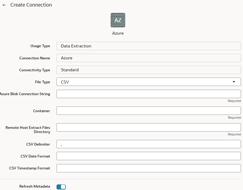 Azure Storage connection dialog Azure Storage connection dialog