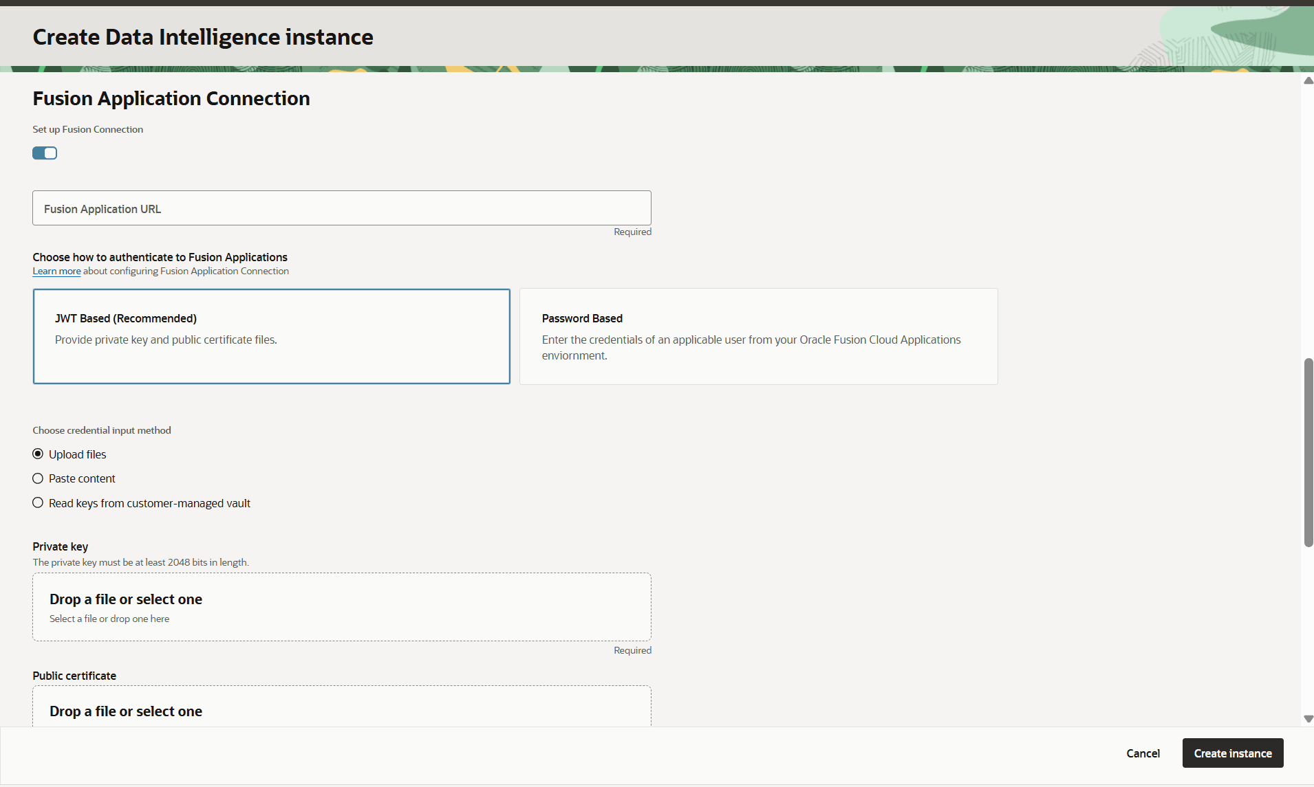 Description of fawag-create-instance-faconnect-oak.png follows Description of fawag-create-instance-faconnect-oak.png follows