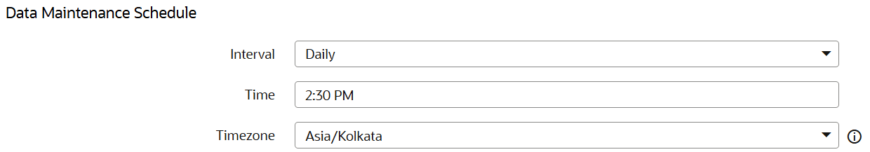 Data Maintenance Schedule dialog Data Maintenance Schedule dialog