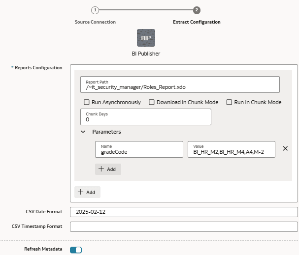 Reports configuration details Reports configuration details