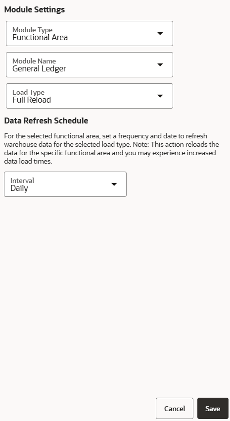 Module Settings dialog Module Settings dialog