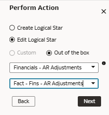 The Perform Action dialog The Perform Action dialog