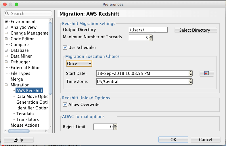 Description of adw_migrate_redshift_prefs.png follows Description of adw_migrate_redshift_prefs.png follows