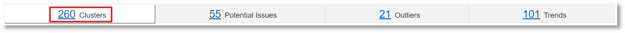 Cluster banner for total clusters