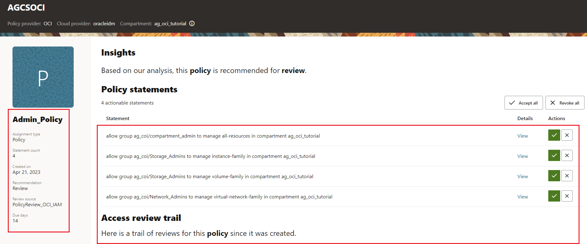 Reviewing Policy review recommendations