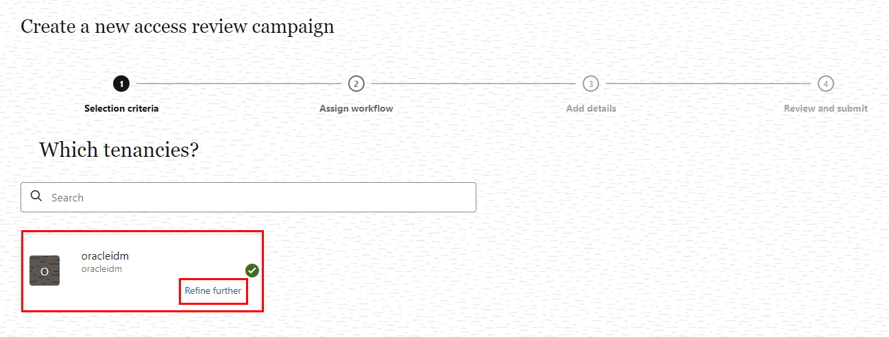 Select cloud provider and compartment for which you want to review policies