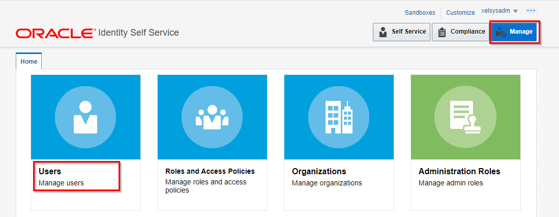 View a list of users in Oracle Identity Self Service