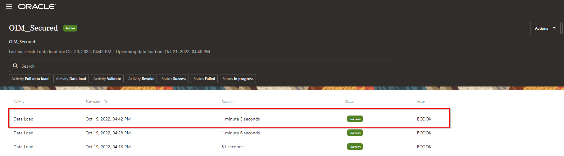 Successful On-demand Data Load