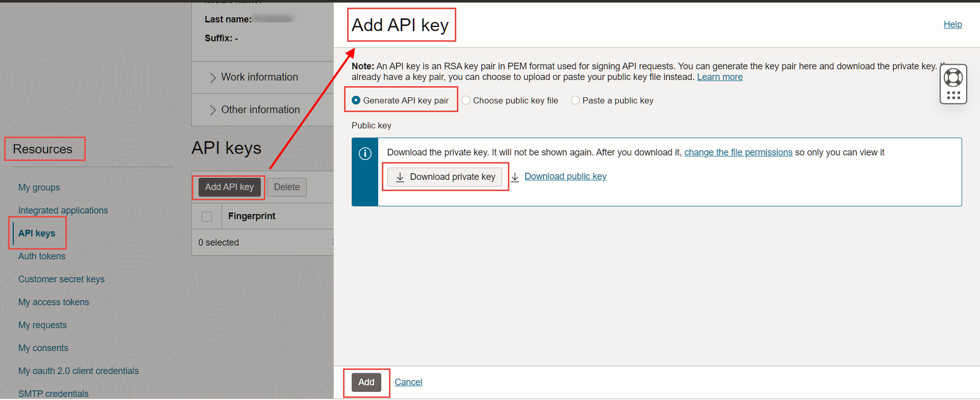 Add API KEY Screen