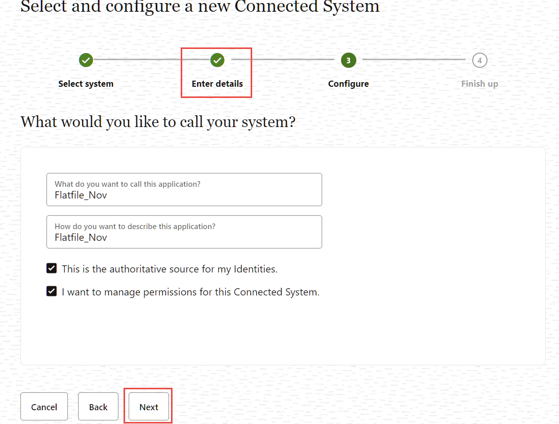 Enter Details Screen