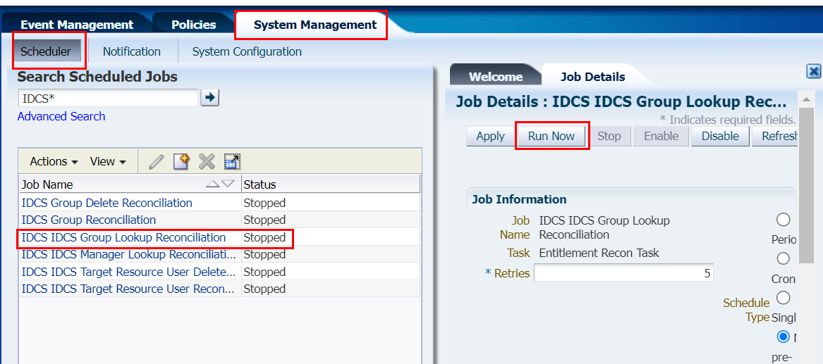 Group Reconciliation Job for IDCS Application