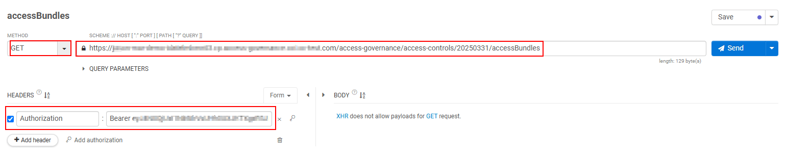 Requesting a list of all Access Bundles Requesting a list of all Access Bundles