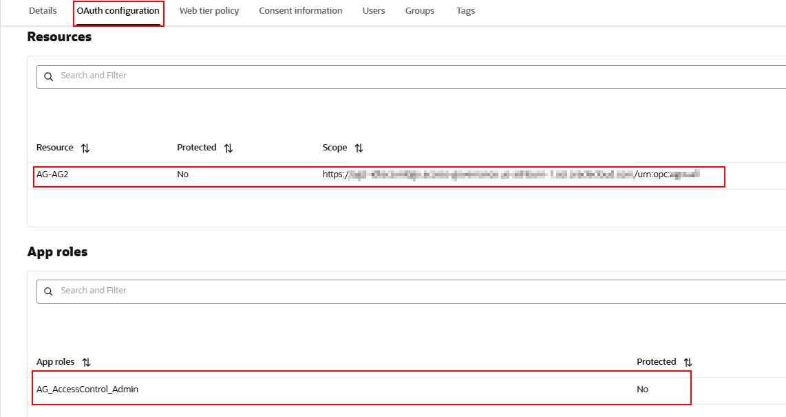 Verify Application Role and Scope is set on the OAuth Application Verify Application Role and Scope is set on the OAuth Application