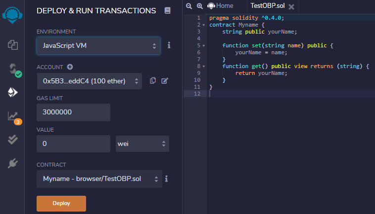 Screen capture of the Solidity contract about to be deployed. Screen capture of the Solidity contract about to be deployed.
