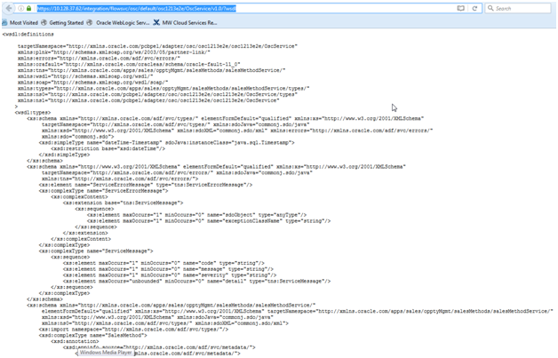 Screenshot shows a WSDL that indicates availability Screenshot shows a WSDL that indicates availability
