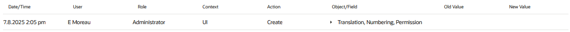 Sample Custom Transaction Type system notes v2 showing creation details.