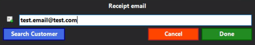 Receipt email address entry form