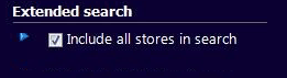 Include All Stores in Search checkbox.