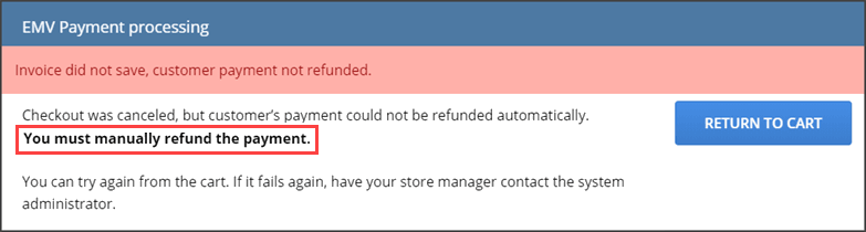 You must manually refund the paymen Alert