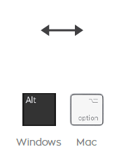 Scheduler change start and end times keyboard shortcut icons