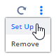 Set up portlets by hovering over More and select Setup.