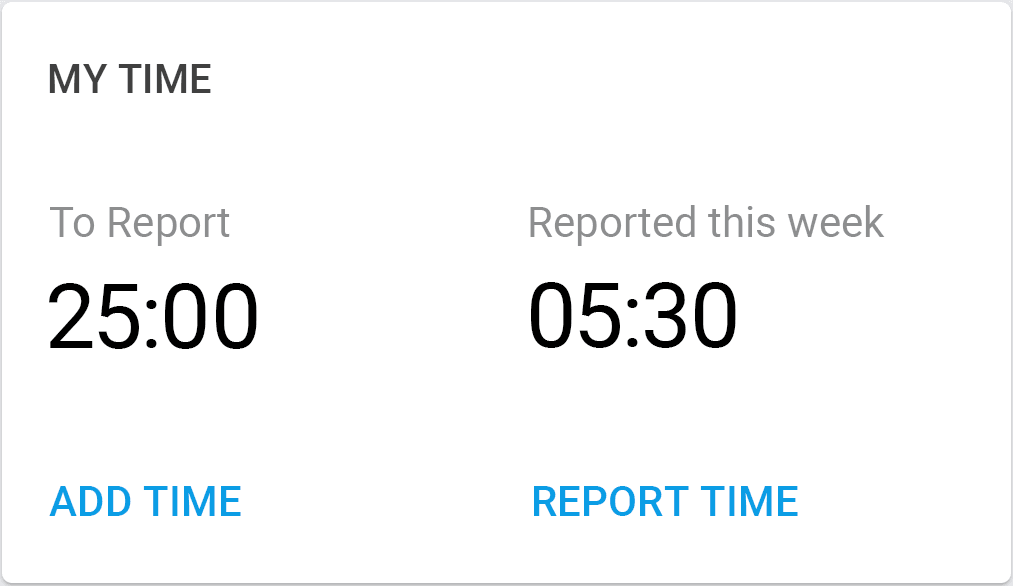 Screenshot of the NetSuite for Android My Time portlet