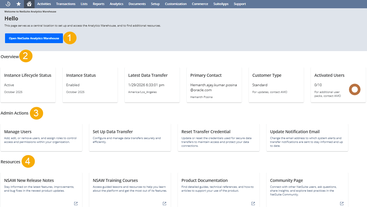 Configuration page