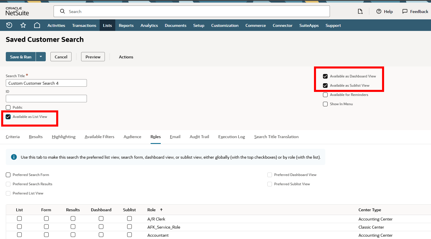 Available as List View box